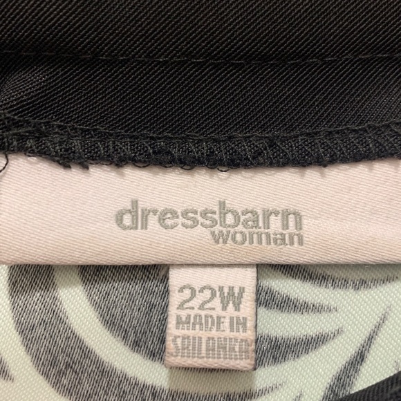 3/$15 dressbarn Size 22W Black and Mint Green Patterned Dress - Picture 4 of 6